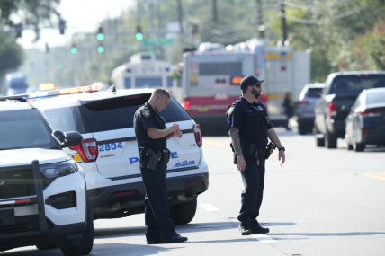 Jacksonville police officers block the perimeter of the scene of a mass shooting, Saturday, Aug. 26, 2023, in Jacksonville, Florida. AP/RSS Photo